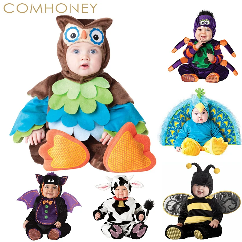Baby Boy Girls Animal Cosplay Rompers Toddler Carnival Halloween Outfits Newborn Costume For Jumpsuits Infant Clothes | Детская одежда