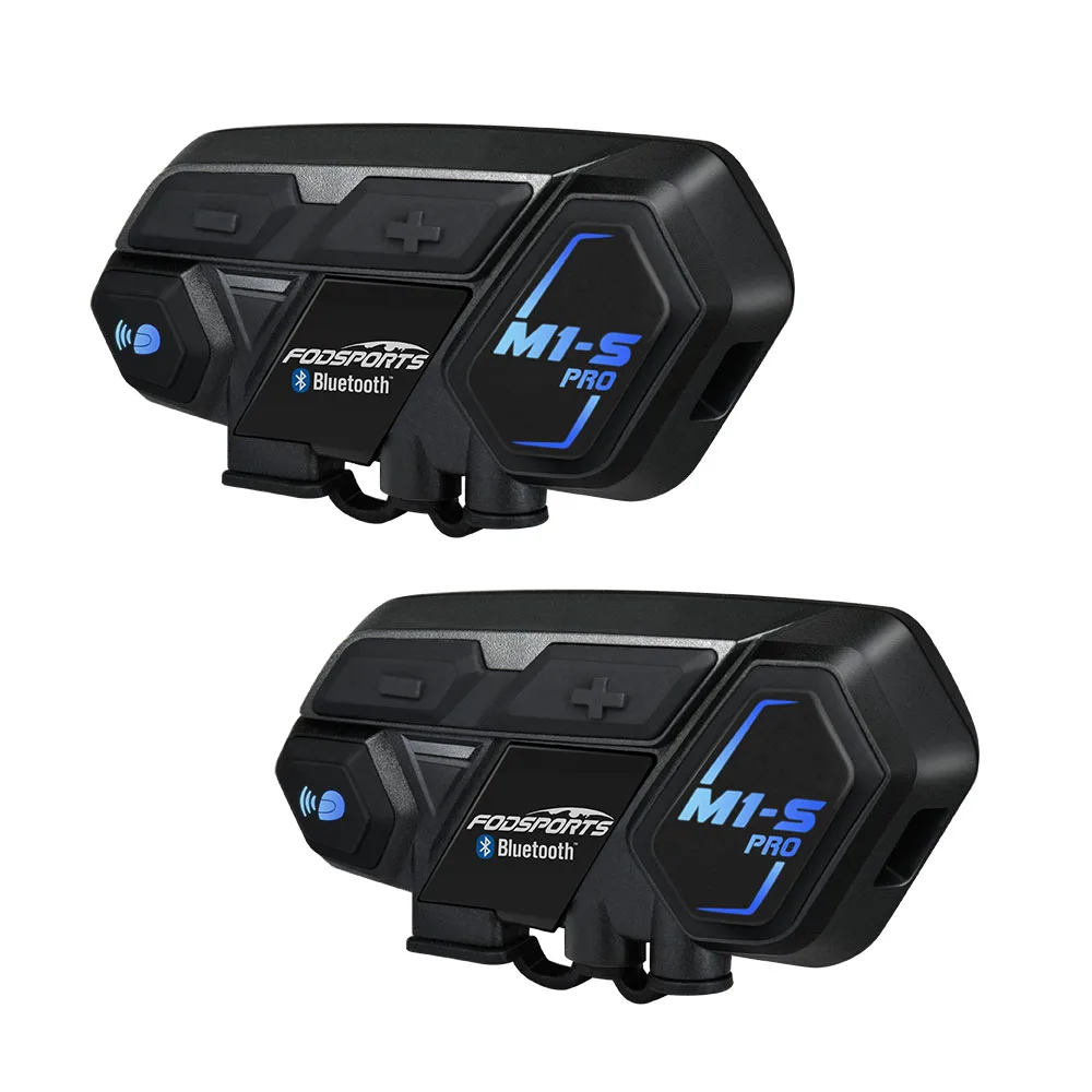 Fodsports 2 шт M1-S Pro мотоциклетный шлем Интерком bluetooth гарнитура 8 rider 2000 м Интерком водонепроницаемый группа BT переговорные