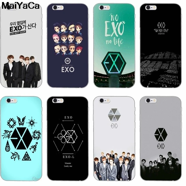 MaiYaCa EXO Kpop для iPhone 4S SE 5C 5S 5 6 6S 7 8 Plus X XR XS MAX чехлы телефонов прозрачные мягкие из ТПУ |