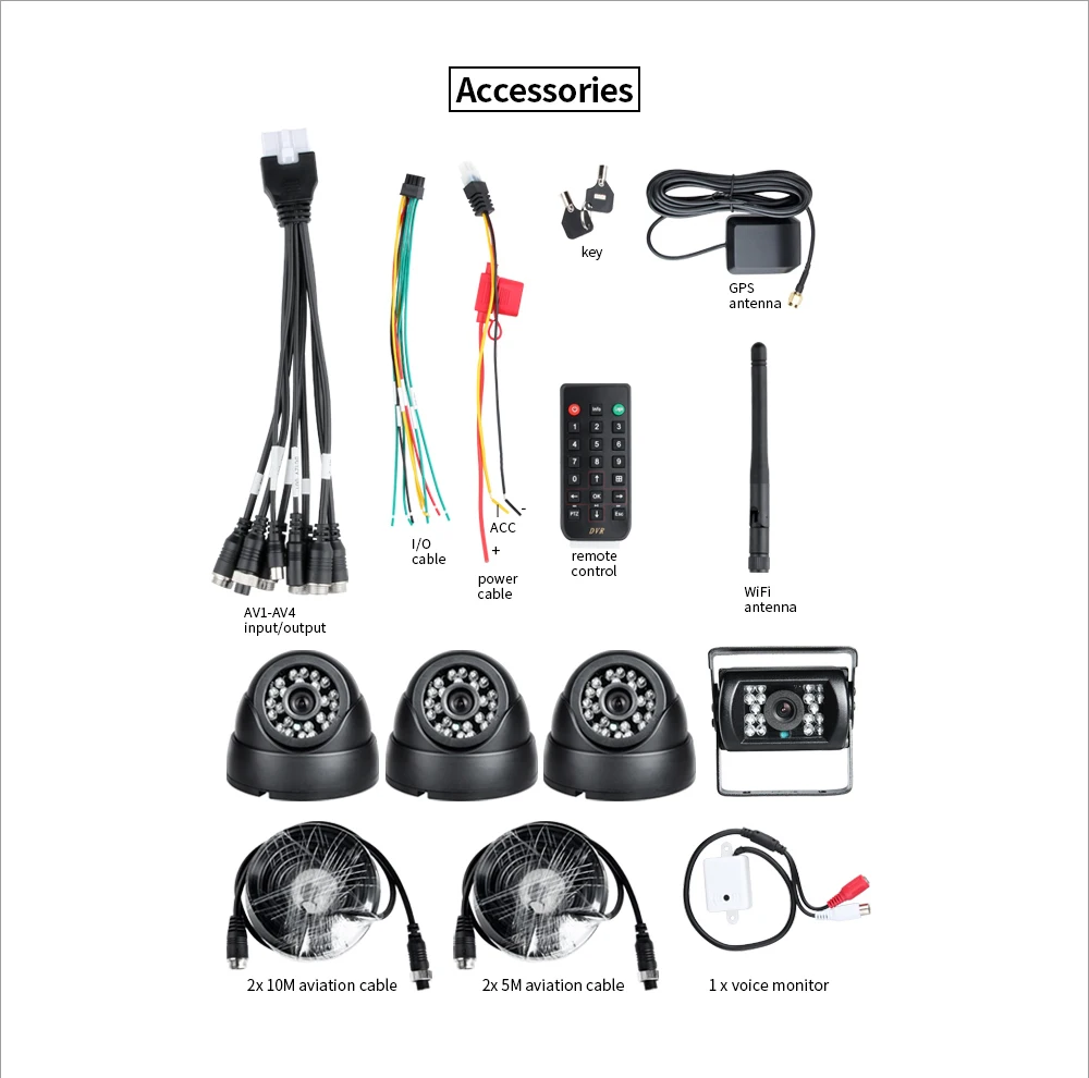 1080P 4CH WIFI + GPS + Disco Duro HDD coche Dvr móvil Dvr + 4 Uds 2.0MP visión nocturna HD cámara C