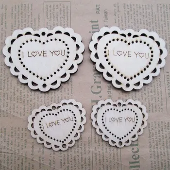 

12 PCS wood crafts loving heart pendant laser cutting arts and crafts 5/7cm optional Wedding . hotel . holiday decorations 114