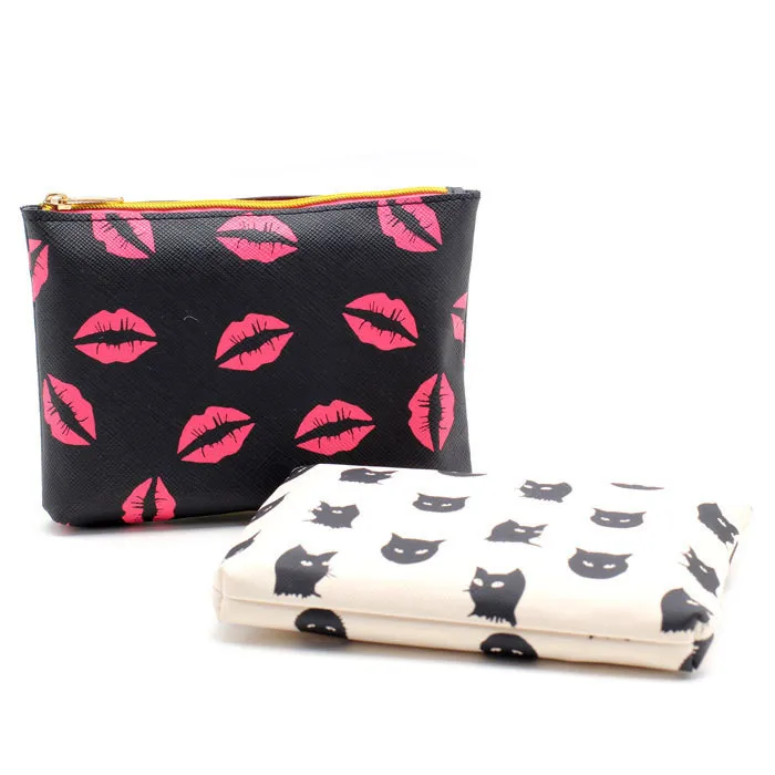 تحت تسعة عشر 2017 أنثى سفر أدوات الزينة غسل حقيبة ماكياج الشفاه المرأة neceser حمام المنظم حقيبة الجملة فتاة هدية