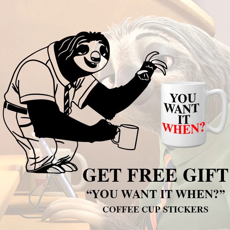 Zootopia Flash laughing Scene vinyl wall sticker sloth home decor wall