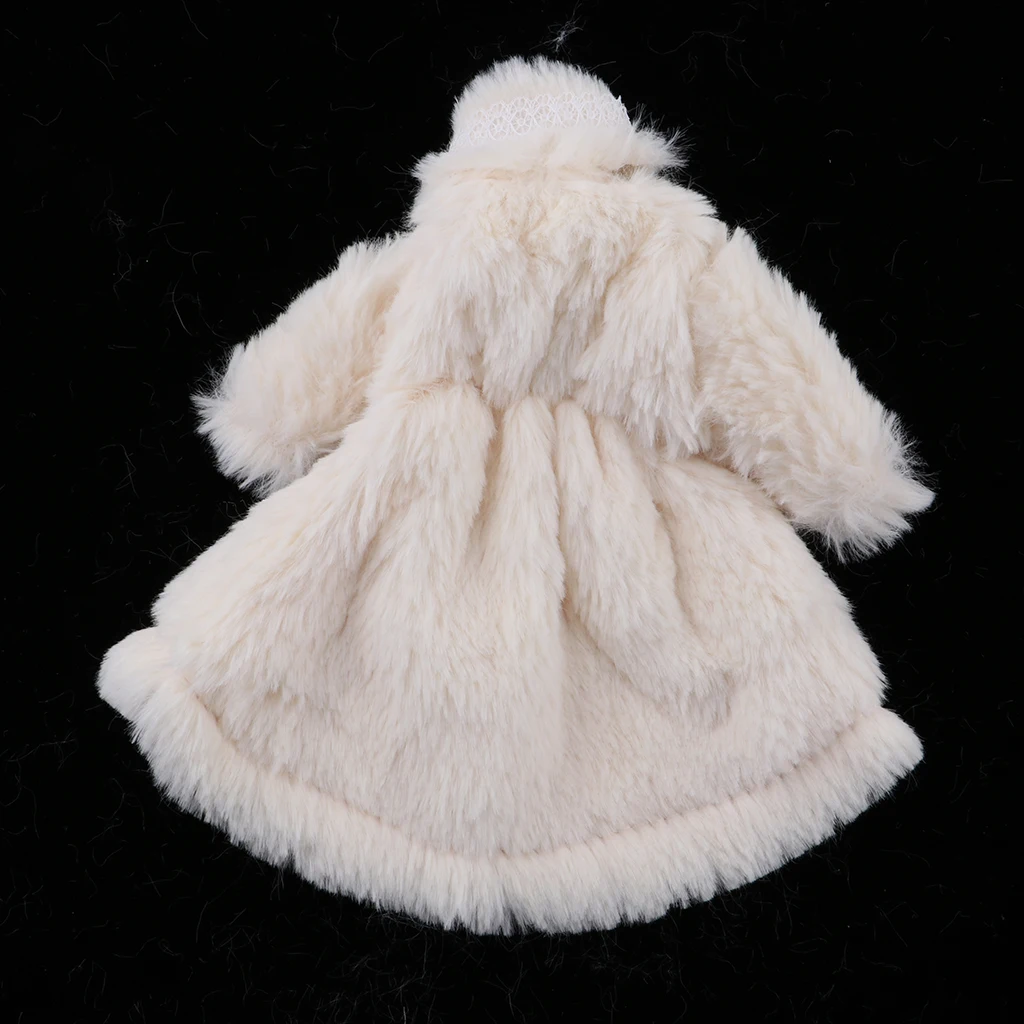 Winter Plush Coats Fit for 1:6 Scale Girl Dolls, Fashion Modern Doll Clothes and Accessories - White