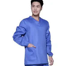 Хлопок медицинские скрабы человек Стоматологическая форма с длинными рукавами скрабы медицинская Униформа медсестры