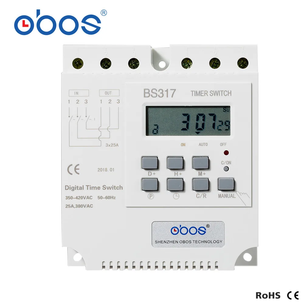 good quality good credit 200V~380V~440V  three phase timer switch electronic timer relay with 16 times on/off per day/weekly 2