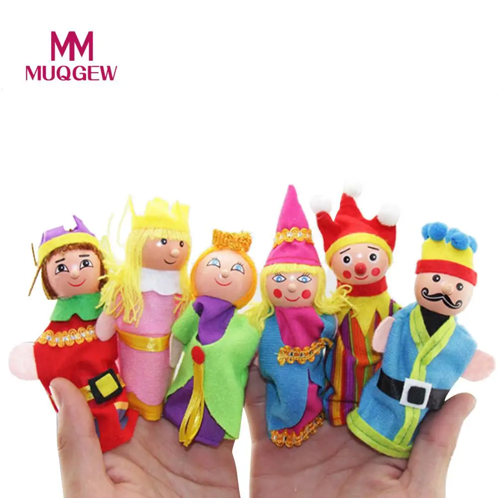 Muqgew бренд 6 шт. цирк палец Марионетки fantoches кукла из Игрушки для маленьких детей Обувь для мальчиков Обувь для девочек палец Марионетки