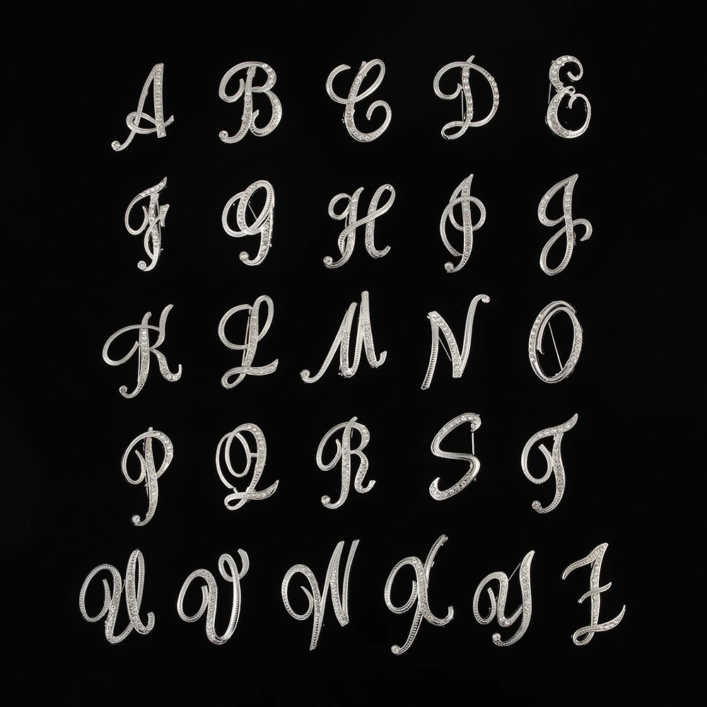 New Arrival Fashion Creative Unisex Crystal English 26 Letters Design