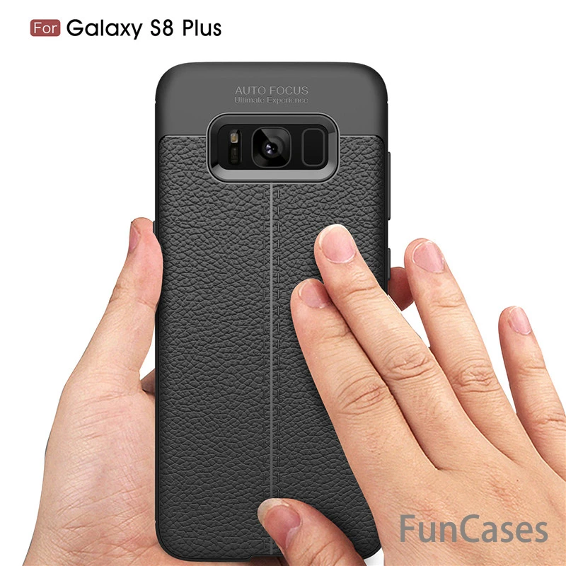 Leather Grained Luxury TPU Shockproof Back Cover Case For Samsung Galaxy S8 Plus 6.2 inches amsung deloque Galasy Accessories