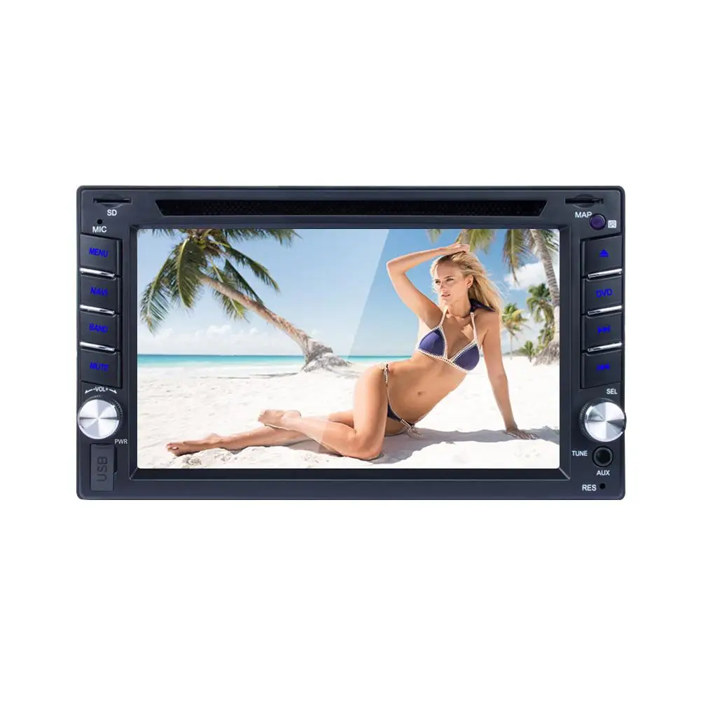 

6.2 Inch Touch Screen Car GPS Navigator 2 Din BT Calls BT Music CD Disc Player Car Rear View AUX Input U-disk Player Accessories