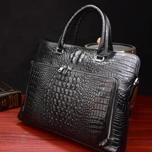 Новинка, Роскошный деловой мужской портфель из натуральной коровьей кожи, мужская сумка через плечо из натуральной кожи, мужская сумка для компьютера из кожи аллигатора