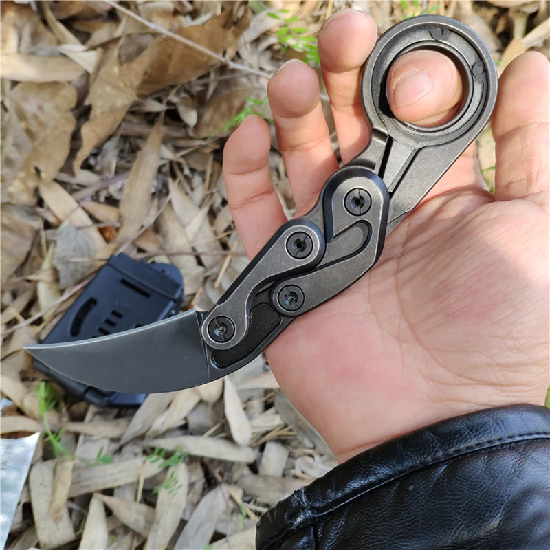 

Mechanical Claw Knives Karambit CS GO Cutter Fixed M390 Blade One Solid Steel Handle Survival Rescue Outdoor Knife Kydex Sheath