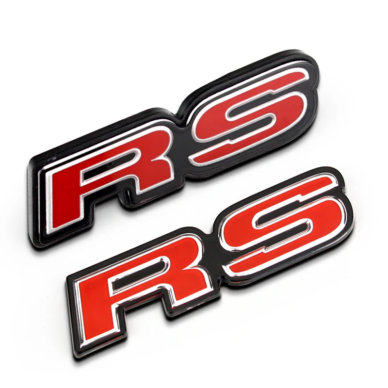 Red RS Racing Sport Aluminium + PMMA Original Emblem Badge Refitting