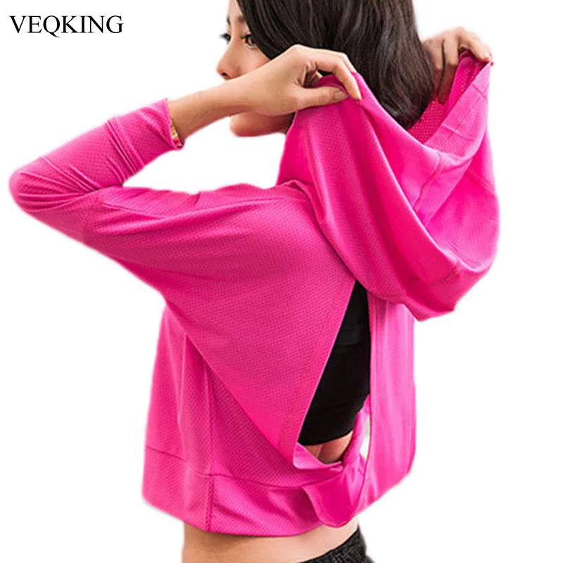 

[Clearance] Women Hooded Sportwear Ladies Long Sleeve Loose Workout Jacket Breathable Quick Dry Running Yoga Sport Shirt