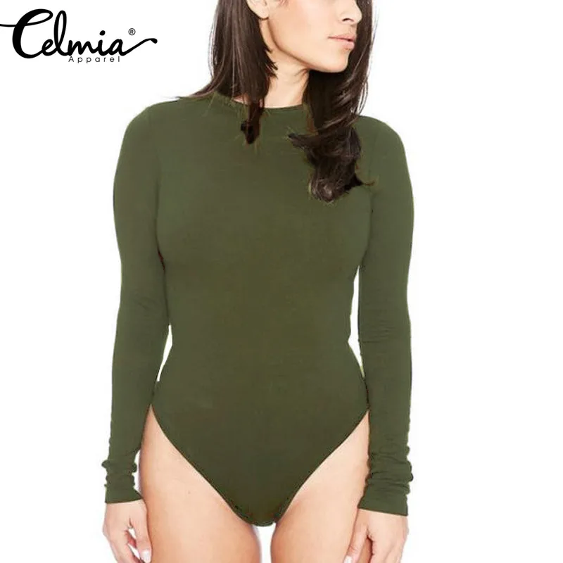 Celmia Plus Size Women Bodysuits Rompers Jumpsuits 2018 Autumn Casual Backless Sexy Solild Jumpsuit Long Sleeve Bodycon Bodysuit Celmia Plus Size Women Bodysuits Rompers Jumpsuits 2018 Autumn Casual Backless Sexy Solild Jumpsuit Long Sleeve Bodycon Bodysuit