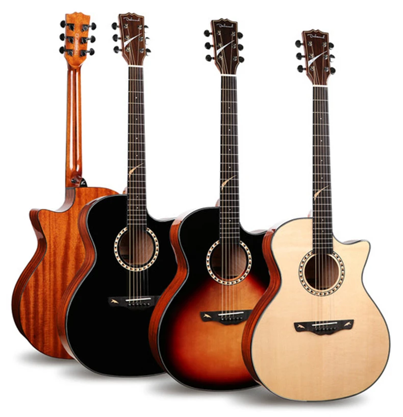 

Dadarwood DW205C cheap price solid top acoustic electric guitar, Guitarra acustica