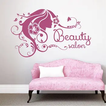 

Hair Salon Sticker Beauty Decal Haircut Name Posters Time Hour Vinyl Wall Art Decals Decor Decoration Mural Salon Sticker