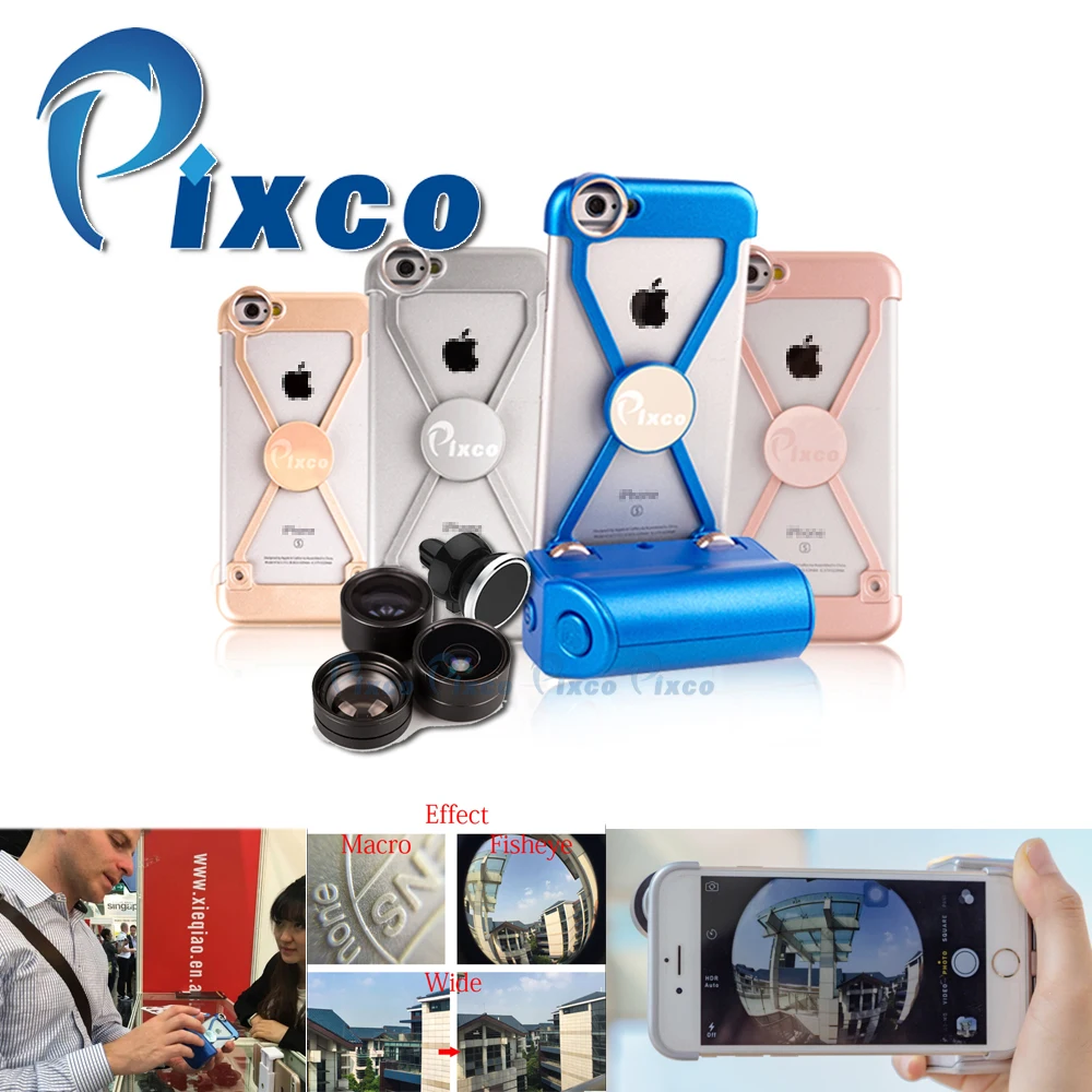 

Pixco camera lens Kit for iPhone case Selfie Stick wide angle lens+Fisheye+Macro Lens Handheld for iPhone Remote Shutter i6s