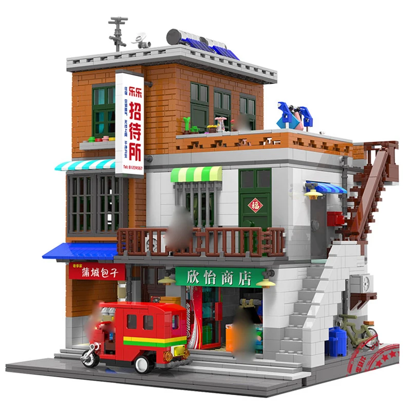 

XingBao 01013 Block 2706Pcs Genuine Creative guest House The Toys and store Set Building Blocks Bricks Toy Model Gift