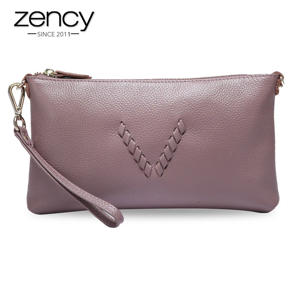Zency 7 ألوان خمر النساء يوم براثن سحر الأرجواني الوردي 100% جلد طبيعي أزياء سيدة رسول Crossbody أكياس