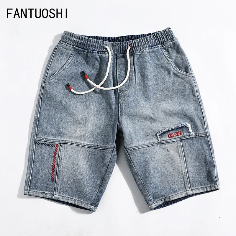 

2019 Summer New Men's Stretch Short Jeans Fashion Casual Slim Fit High Quality Elastic Denim Shorts Male Fashion Elastic waist
