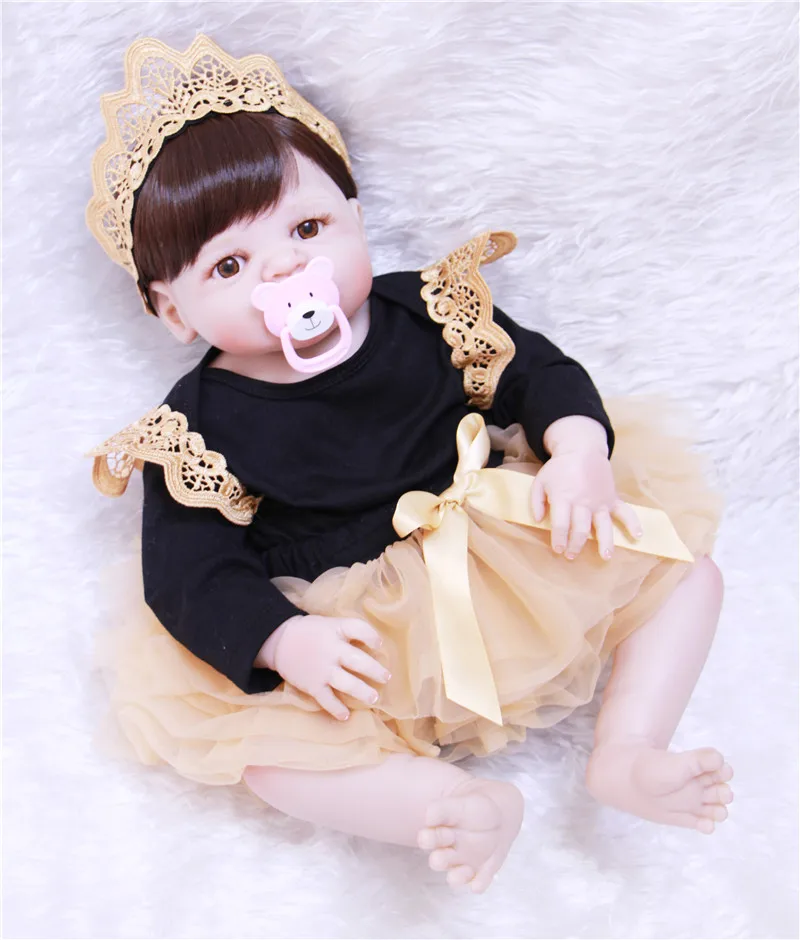 

Bebes reborn girl doll 57cm simulation silicone baby reborn dolls waterproof newborn princess baby children birthday gift toy