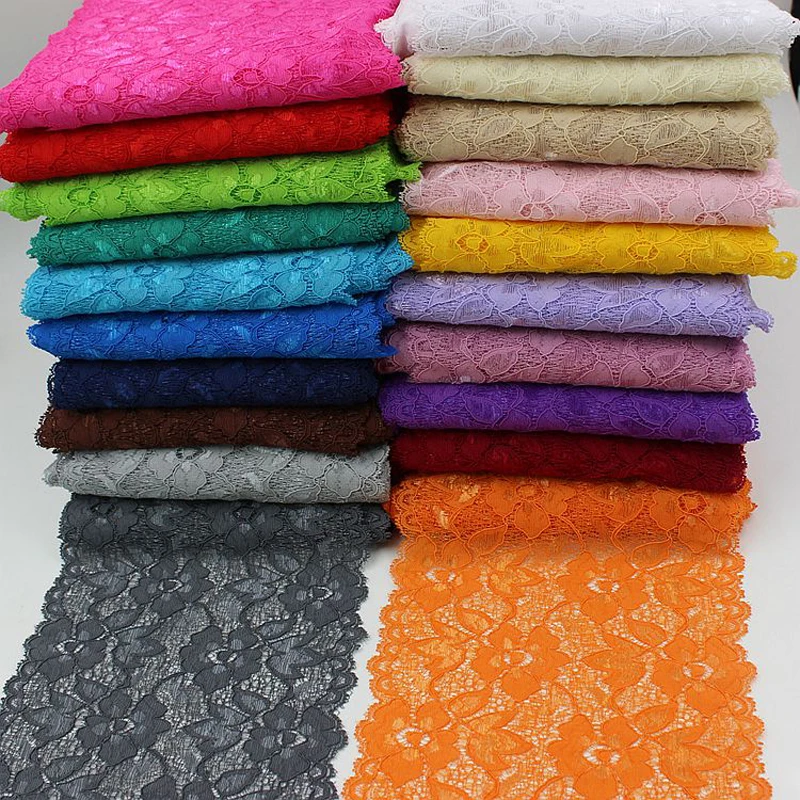 

10Yards/lot 16cm Elastic Stretch Lace Trim Ribbon For Sewing Decoration Dress Shirt Apparel Fabric