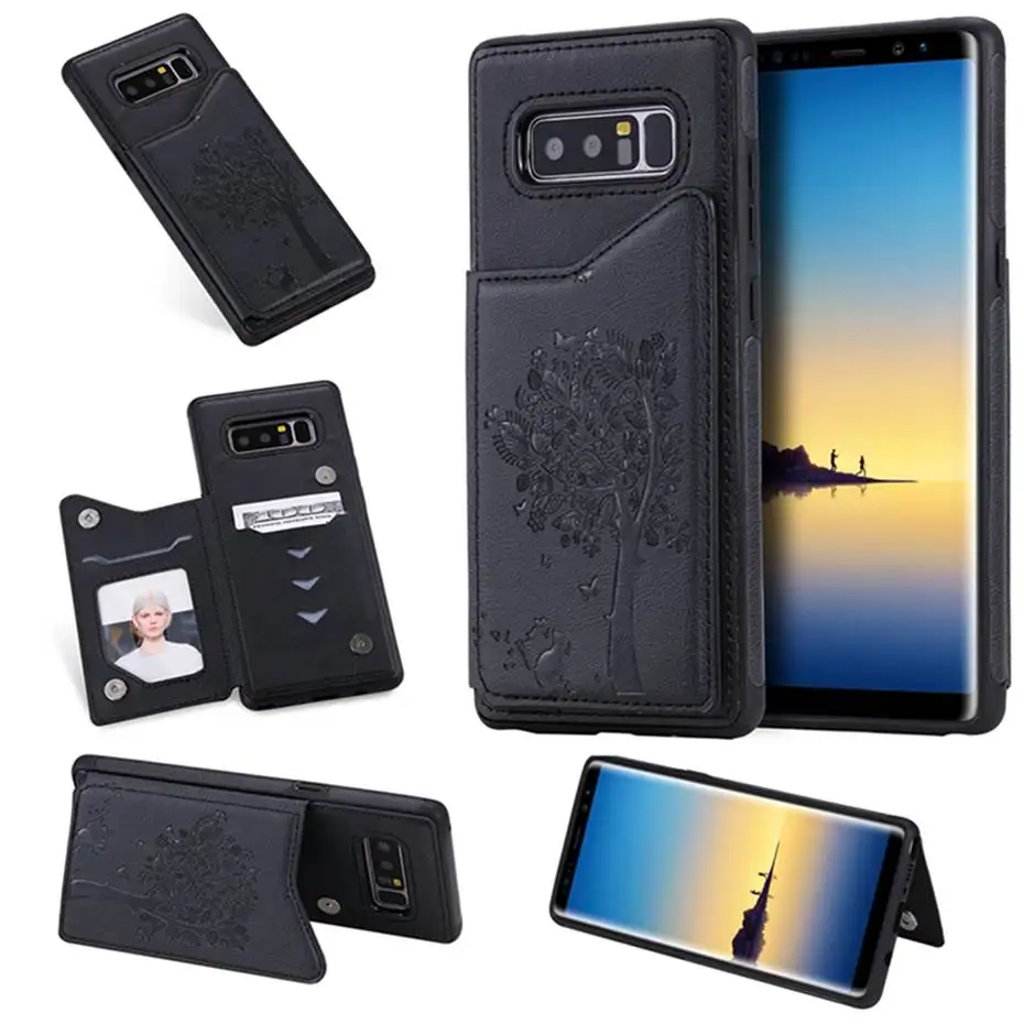 Кармашком для карточек чехол для телефона для Samsung Galaxy S8 S9 S10 E Plus 5G Note 8 9 10 Pro A50 из искусственной кожи чехол-бумажник держатель для карт чехол-бумажник
