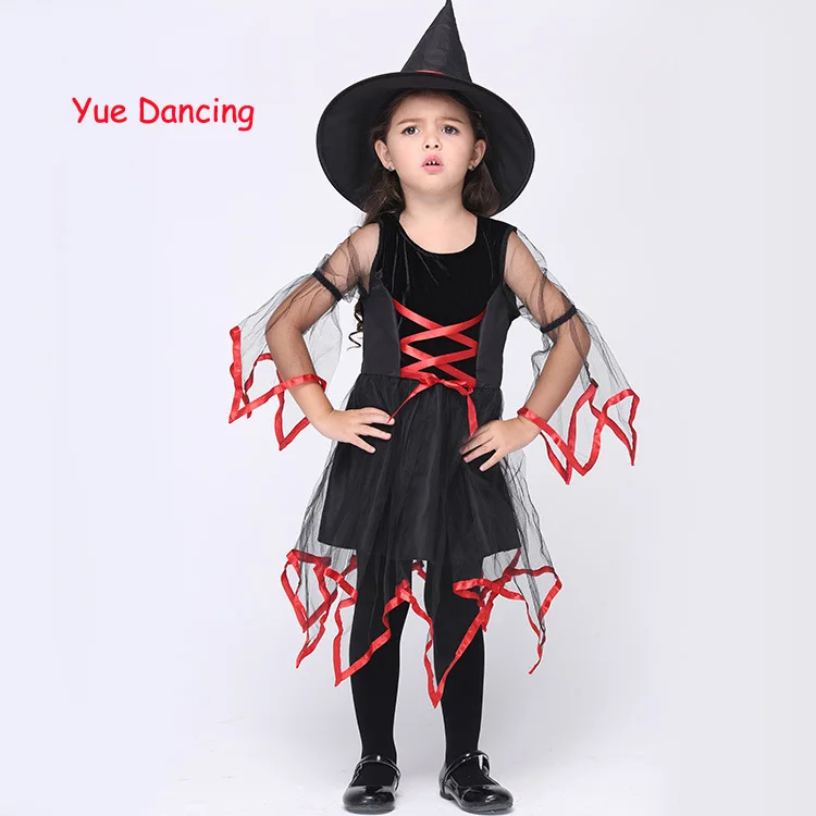 Children Fancy Clothes Masquerade Party Cosplay Dress Witch Halloween