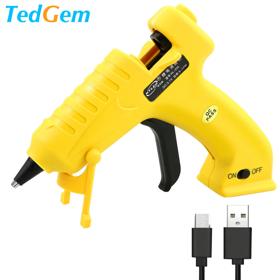 

Tedgem 8W 3.7V Wireless Charging Hot Melt Glue Gun Lithium Battery Charging Wireless Cordless Glue Gun Manual Mini DIY Tools