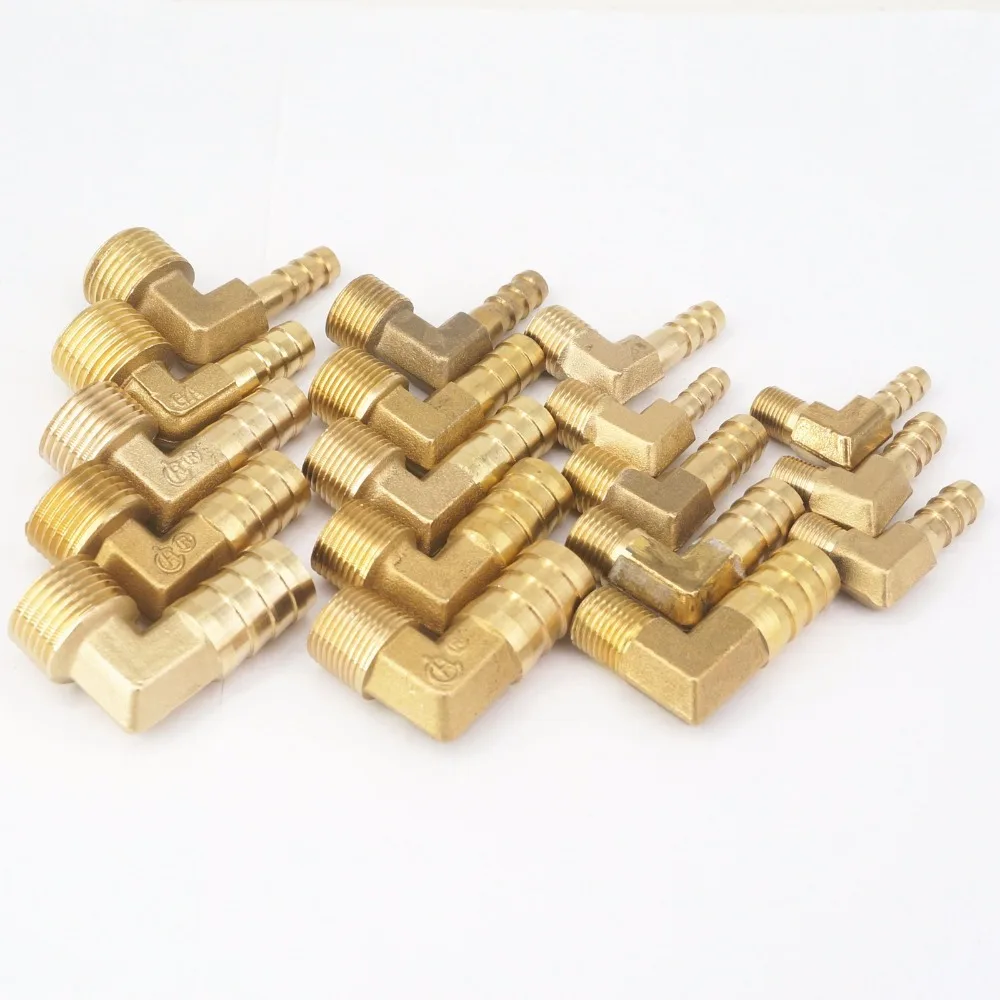 Шлангы I/D 6 мм 8 10 12 14 16 x 1/8 &quot1/4&quot 3/8 &quot1/2&quot BSP мужской локоть латунный соединитель