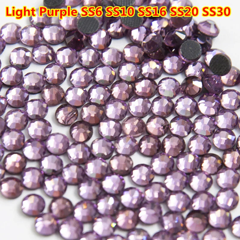 Ss6 S10 SS16 deep purple исправления хрустальные стразы hot fix Стекло strass плоской задней DMC железа на хрустальные камни для одежда платье