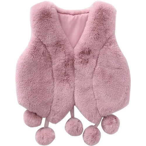 Детская модная одежда; сезон осень-зима; пальто из искусственного меха для маленьких девочек; куртки с цветочным принтом для детей; Верхняя одежда для маленьких девочек - Цвет: Pink