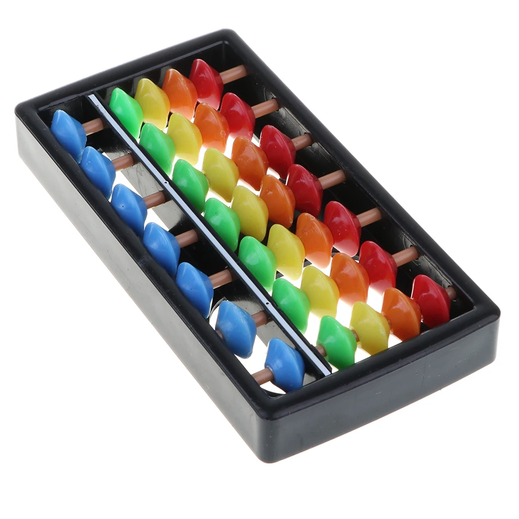 Plastic 7 Digits Abacus Soroban Kids Math Learning Toy, School Office Calculation Tool