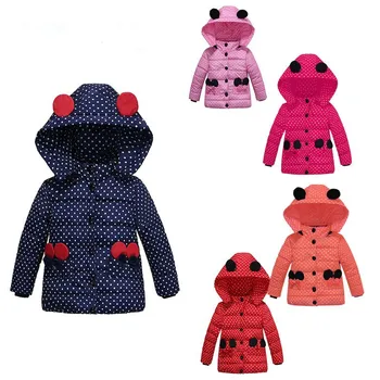 

New pattern Baby Girls Jacket Kids Winter Cartoon Lovely Keeping Warm Coat Children Cotton Fashion Hooded Thick 6sets/lot