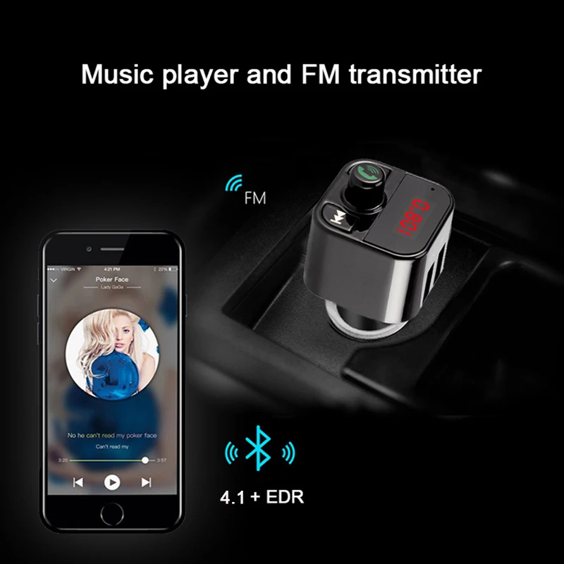 VicTsing беспроводной Bluetooth MP3 плеер Автомобильный fm передатчик радио Hands Free
