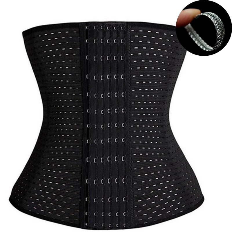 

6 Rows Hook Steel Bone Waist Trainer Cincher Body Shaper Waist Control Corset Slimming Belt Tummy Fat Burner Girdle