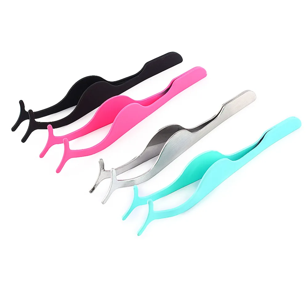 

1PCS Eyelash Tweezer Stainless Steel Makeup Fake Eye Lash Tweezers Applicator Clip Eyebrow Curved Cosmetic Tool Eyelash Tweezer