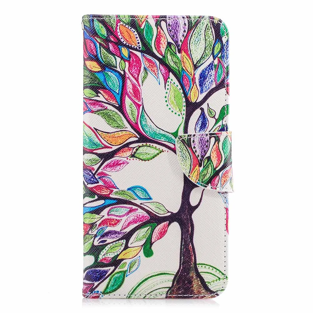 P Smart кожаный бумажник с пандой и деревом флип чехол для huawei Honor 10 P30 P20 Pro P10 Lite Nova 3i P Smart Plus Funda чехол B116 - Цвет: Colorful Tree