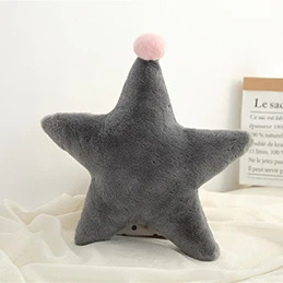 Grey star Искусственный кроличий мех корона Сердце Луна Звезда Треугольник Форма плюшевая подушка полностью набитый искусственный кроличий мех подушка для женщин девочек - Цвет: Grey star