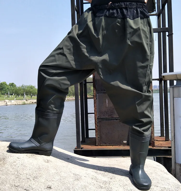 Армейский зеленый 110 см пояс из дышащей сетки рыболовные сапоги толстые водонепроницаемые цельные костюмы ПВХ сапоги на мягкой подошве рыболовные сапоги