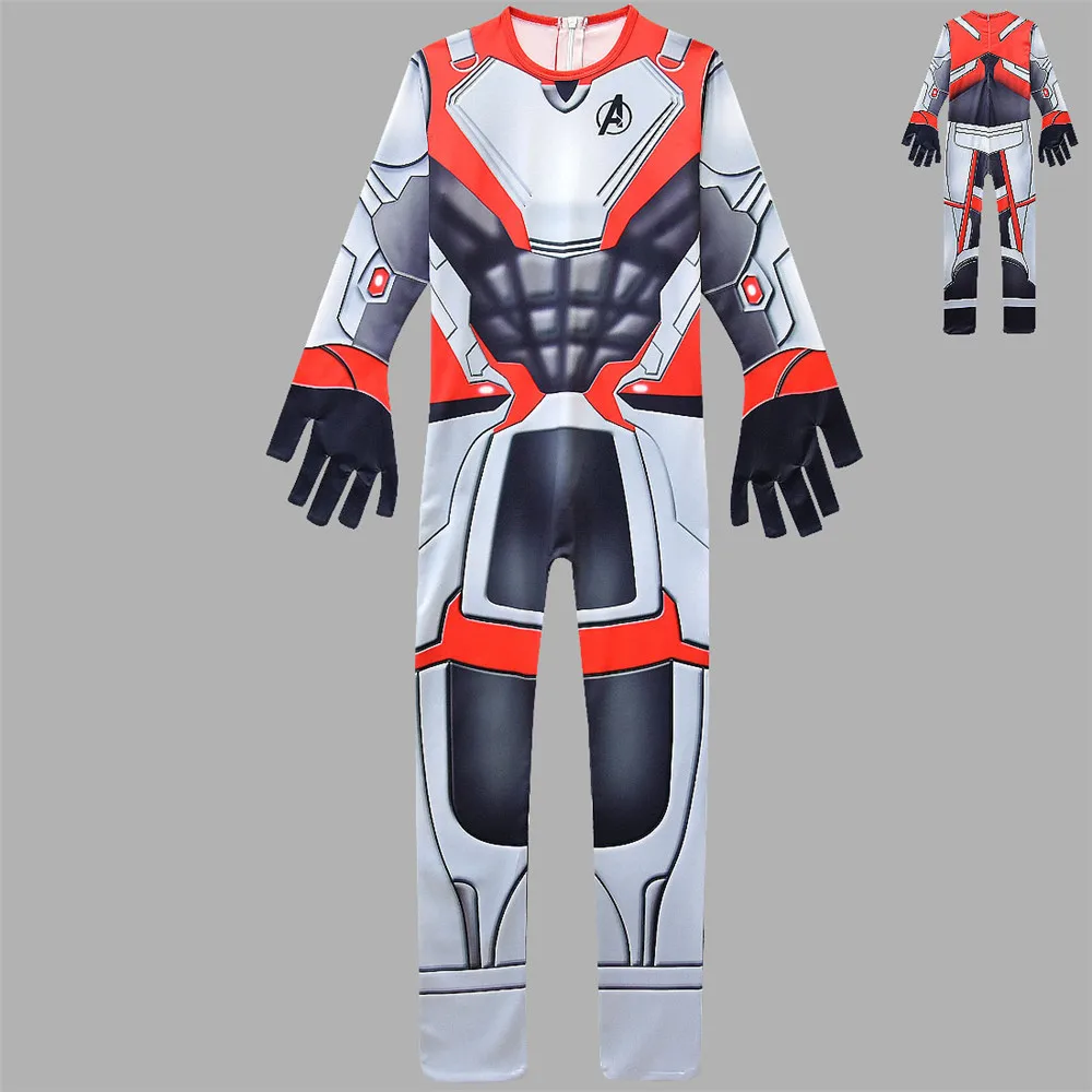 Avengers Endgame Quantum Realm Cosplay Costume Adult Kids Superhero 3D Printed Battle Suit Captain Zentai Bodysuit Jumpsuits