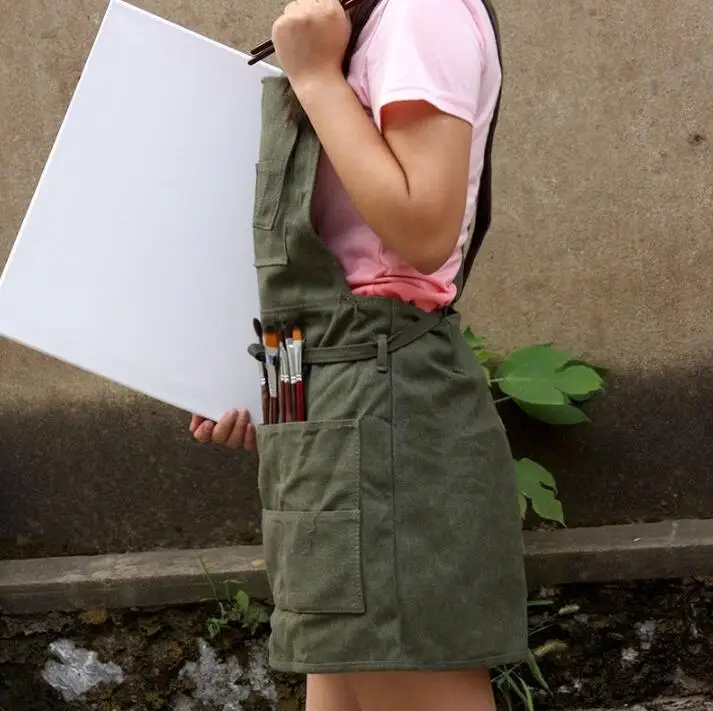 

Painting Teacher Oil Painting Overalls Gouache Watercolor Apron Adult Canvas Dry Waxing Wax Painting Work apron