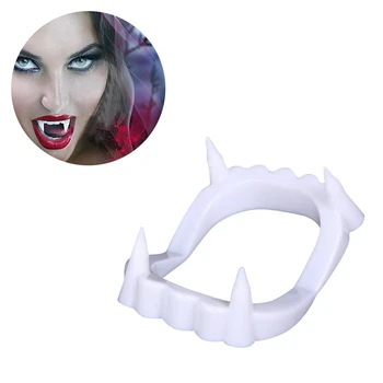 

12Pcs White Sharp Vampire Teeth Caps Werewolf Fangs For Halloween Prop Costume