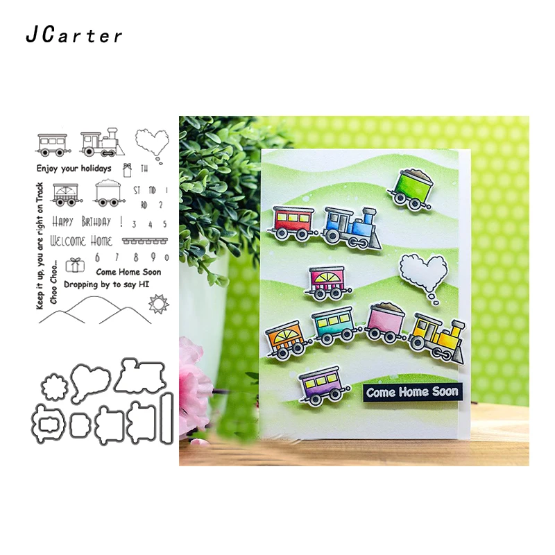 

JC Metal Cutting Dies and Rubber Stamps Scrapbooking Mountain Train Craft Stencil Cut Die for Card Make Album Sheet Decoration