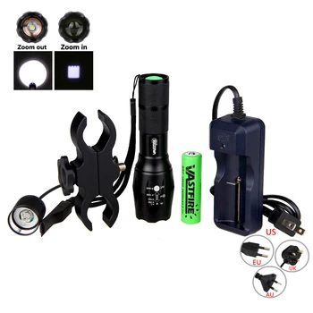 

XM-L T6 LED 5000LM White XM-L T6 LED Waterproof LED Flashlight for Hunting CampingTorch with Rechargeable Battery