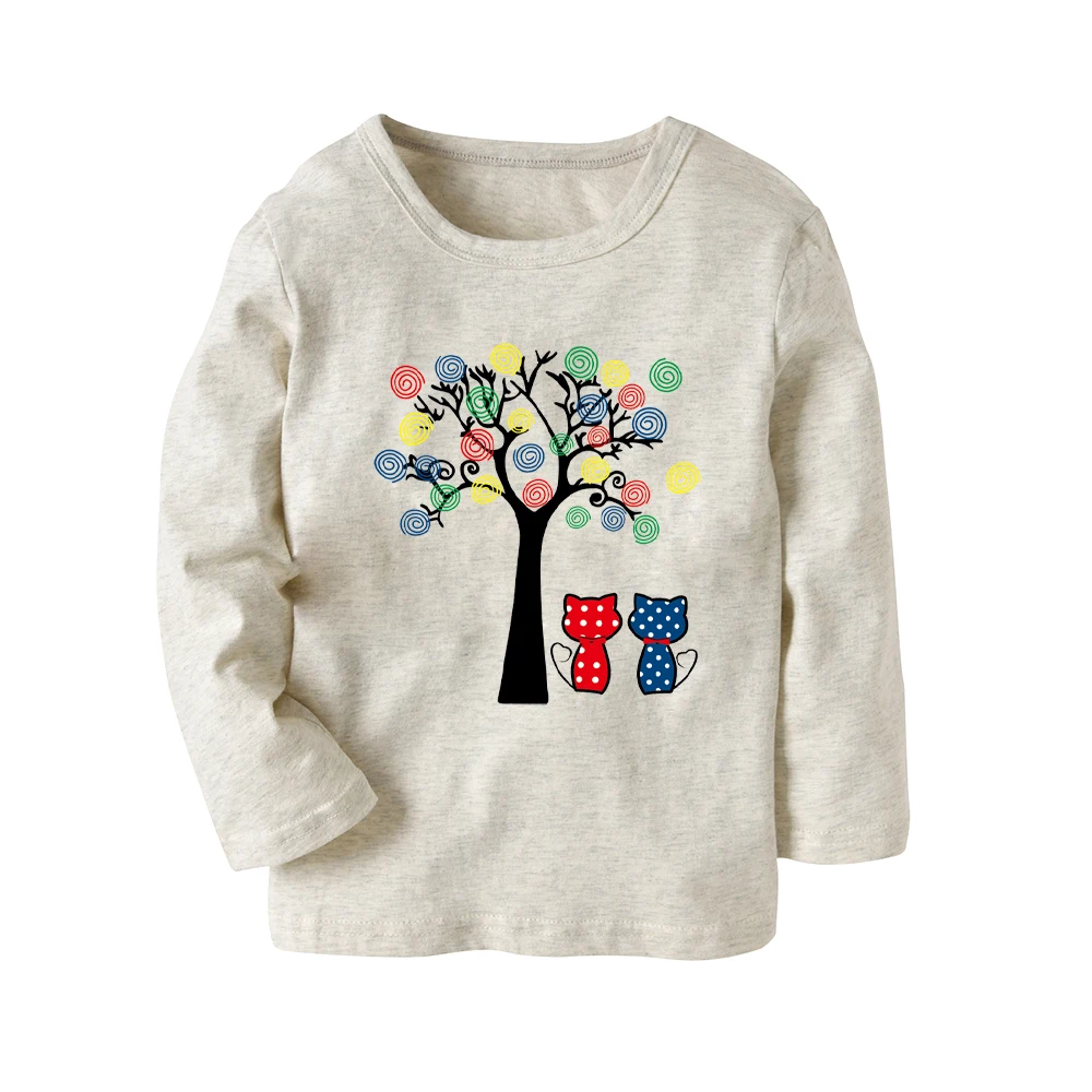 

Cat pattern Baby T-shirt Girl boy clothes Spring winter Base shirt Backing Undershirt Cotton Children clothing free shpping