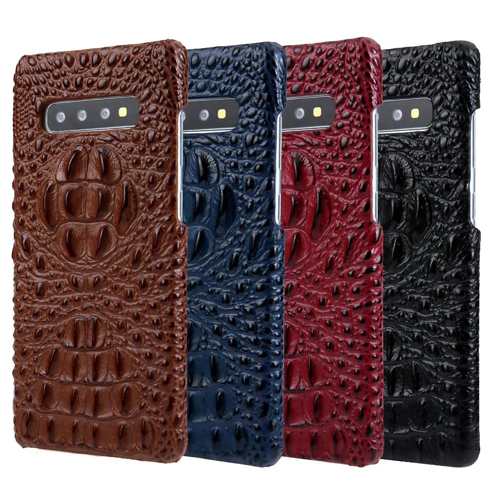 Luxury Ultrathin Crocodile Leather Back Cover for Galaxy S10 S10+ Plus Full Protection Bussiness Case Sumsang S10+Plus | Мобильные