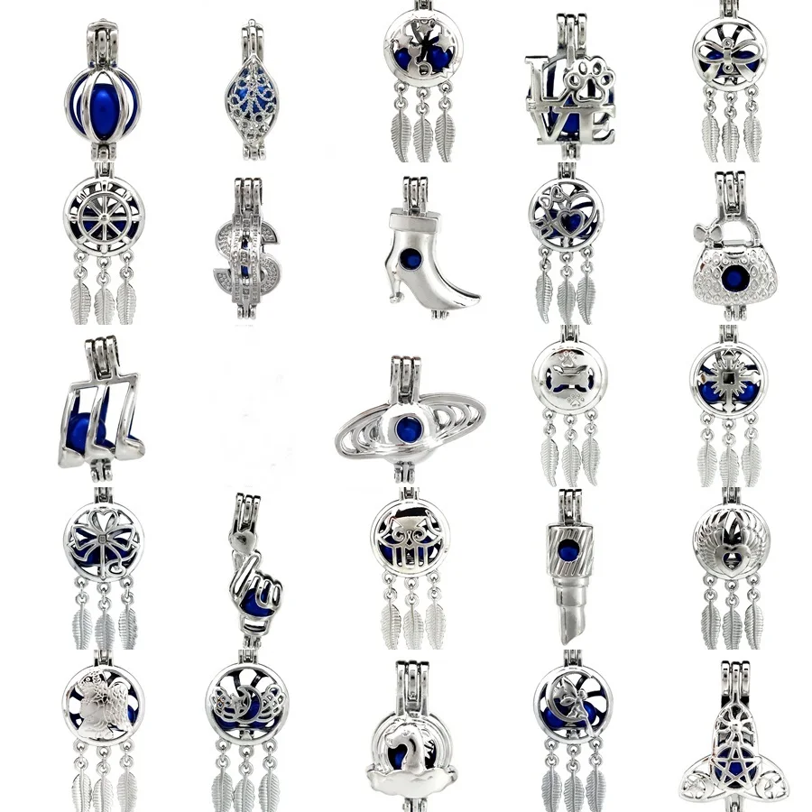 

1X Musical Note Lady High Heels Lipstick Wallet Funny Planet Love Dream Catcher Beads Pearl Cage Perfume Locket for Pendant