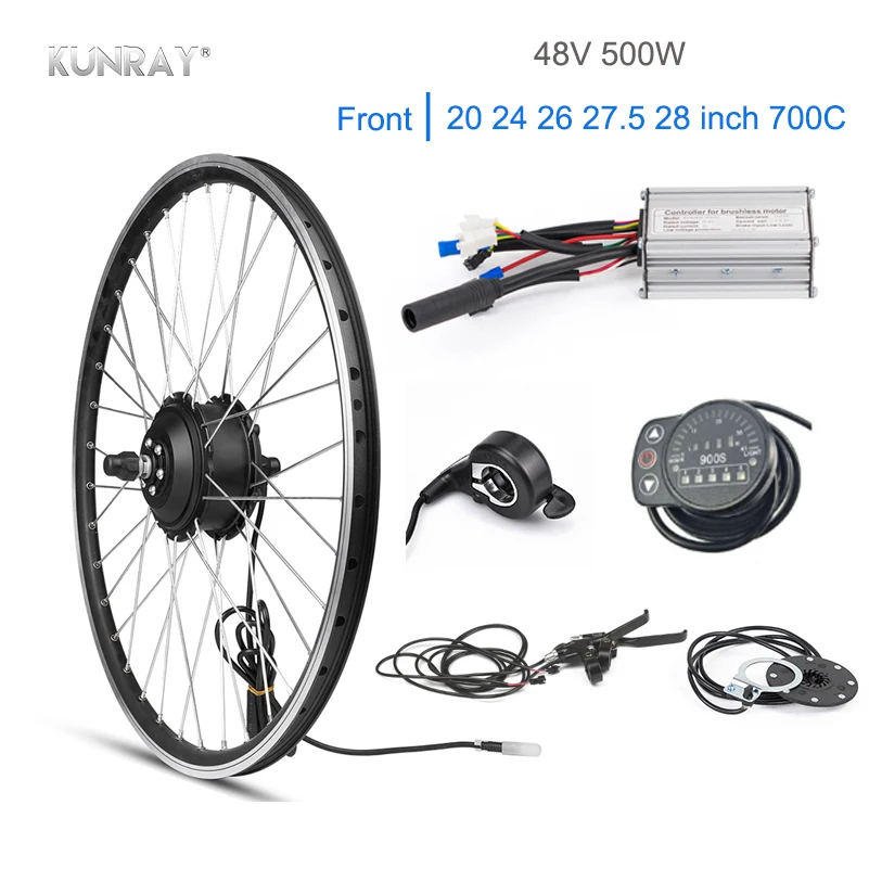 KUNRAY 48V 500W мотор колесо 20 &quot26&quot комплект для переоборудования электрического